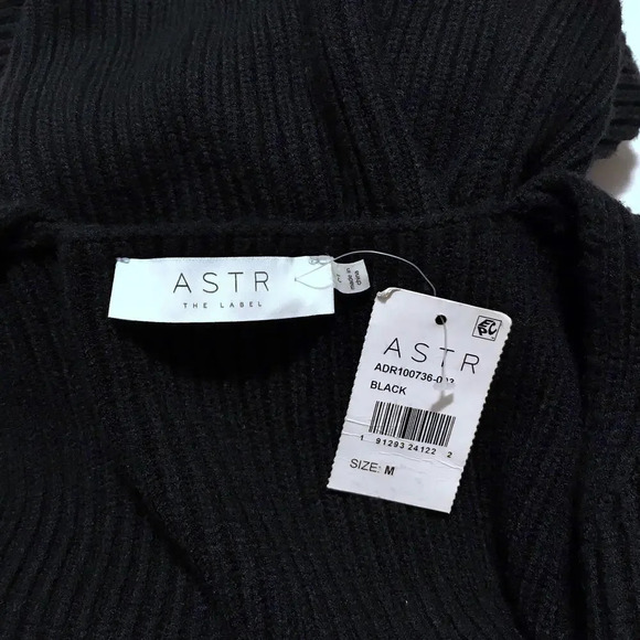 Astr The Label NWT Black Mini Sweater Dress Women M - Picture 9 of 10